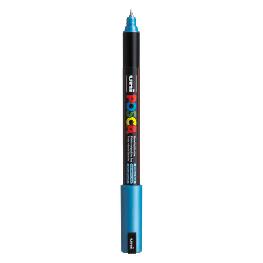 Uni posca marker pc-1mr metallic blauw - extra fine 0,7mm