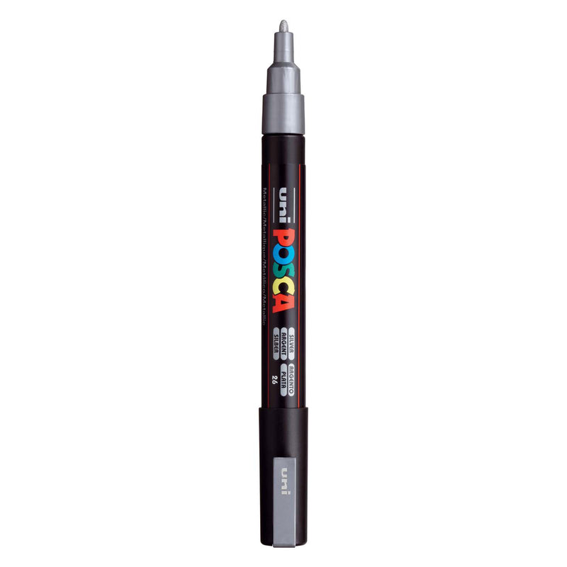 Load image into Gallery viewer, Uni posca pc3m acrylmarker zilveren - ronde punt tot 1,3 mm
