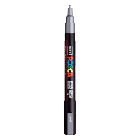 Uni posca pc3m acrylmarker zilveren - ronde punt tot 1,3 mm