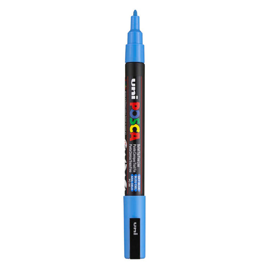 Uni posca pc3m acrylmarker hemelsblauw - ronde punt tot 1,3 mm