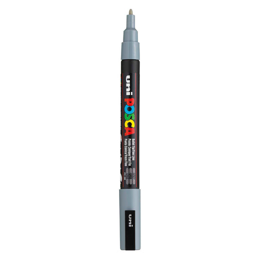 Uni posca pc3m acrylmarker grijs - ronde punt tot 1,3 mm