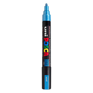 Uni posca verfmarker pc5m metallic blauw - conische punt 2,5 mm