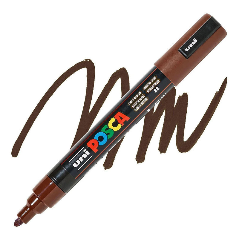 Load image into Gallery viewer, Uni posca verfmarker 5m donkerbruin
