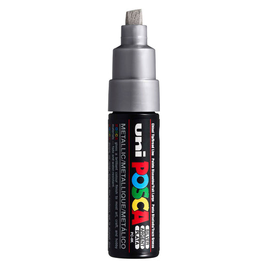 Uni posca verfmarker 8k zilver - beitelpunt 8mm