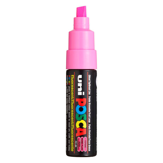 Uni posca verfmarker 8k neon roze- beitelpunt 8mm