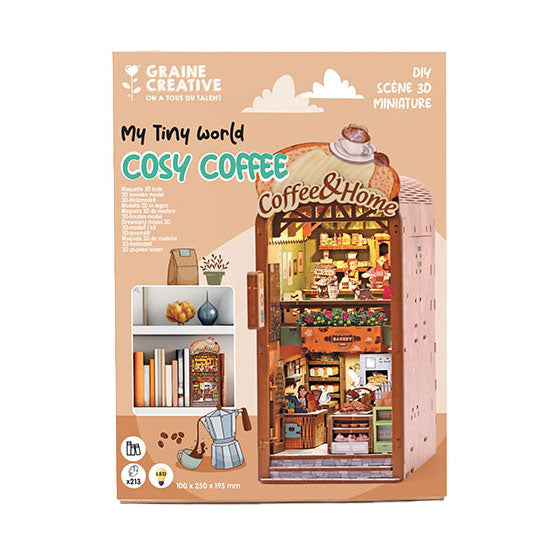 Load image into Gallery viewer, Graine creative graine 3d scene cosy coffee book nook modelbouwpakket
