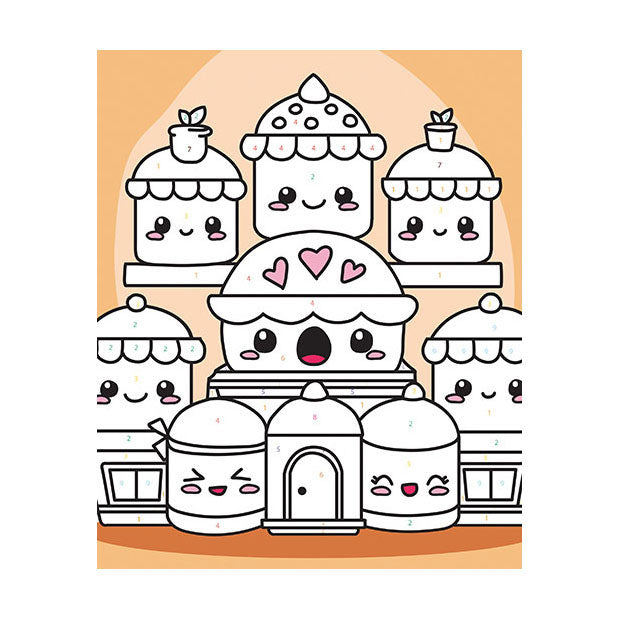 Afbeelding laden in galerijviewer, Graine creative graine schilderen op nummer set kawaii cakes - incl. acrylverf en penseel
