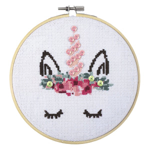 Graine creative graine borduurpakket 15,5 cm unicorn
