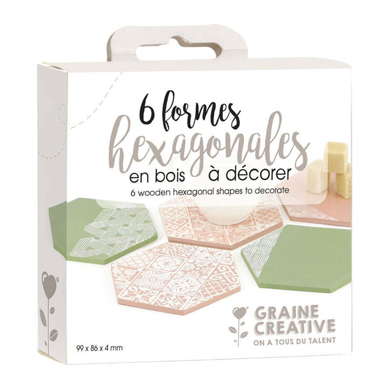 Load image into Gallery viewer, Graine creative graine houten hexagon vormen - 6st.
