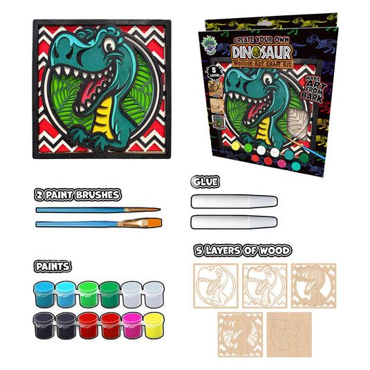 Splat planet wood art knutselset dino