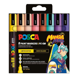Uni posca pc5m markers set manga hero - 8st.