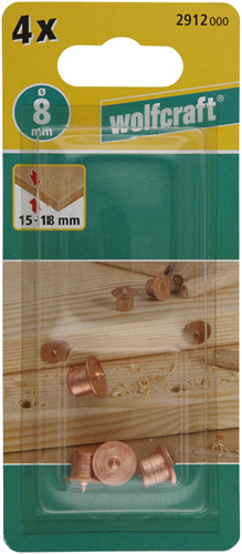 Load image into Gallery viewer, Wolfcraft deuvelbevestigingen | deuvelmarkeerpunten | ø8mm | 4 stuks - 2912000
