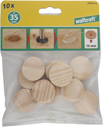 Load image into Gallery viewer, Wolfcraft conusplaatjes | ø35mm | 10 stuks - 2944000
