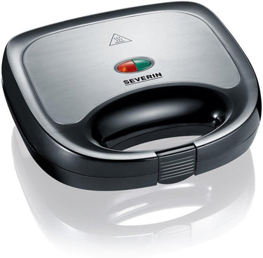 Severin tosti apparaat sandwichtoaster 600w geborsteld rvs-zwart