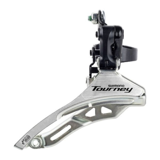 Shimano voorderailleur 3 x 6 7-speed tourney fd-ty300 down swing down pull - hoge klem 34,9 mm 42t (66-69°) - zwart zilver