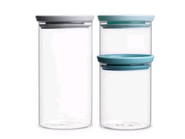 Brabantia voorraadpotten - stapelbaar - 0,3 0,6 1,1 l - glas