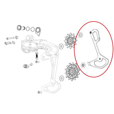 Sram derauilleurkooi carbon binnenkooi red xplr axs incl aluminium schroeven