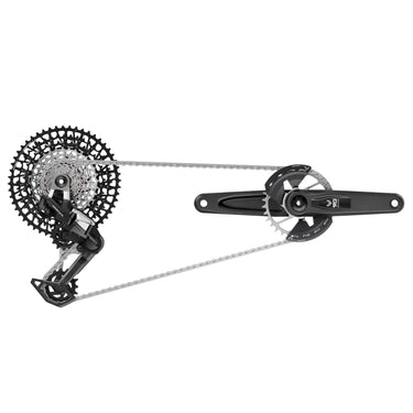 Sram groepset eagle 90 dub t-type inclusief: achterderailleur shifter crankset 165mm wide gx ketting cassette 10-52