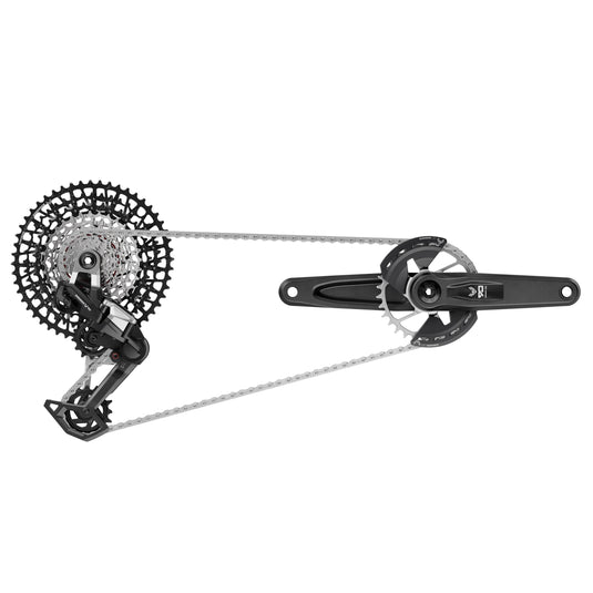 Sram groepset eagle 90 dub t-type inclusief: achterderailleur shifter crankset 175mm wide gx ketting cassette 10-52