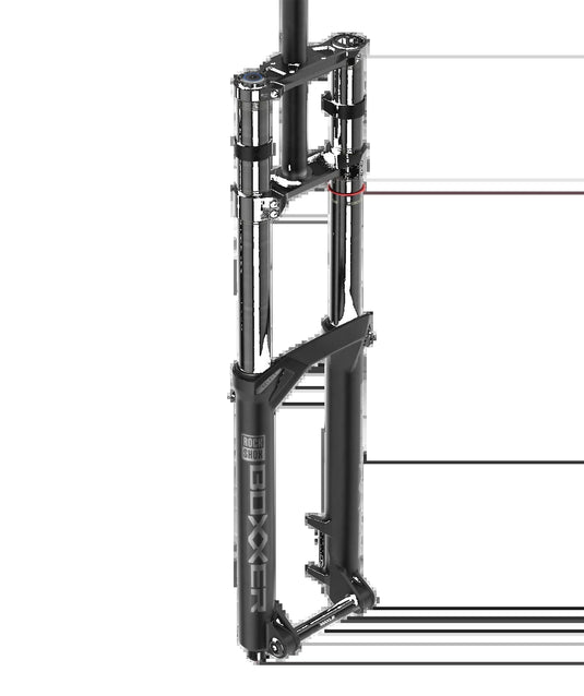 Rockshox vork boxxer select 29 boost - 20x110 200mm debonair+ 52 offset zwart
