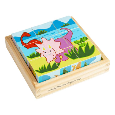 Bigjigs houten blokpuzzel dinosaurus - 9st.