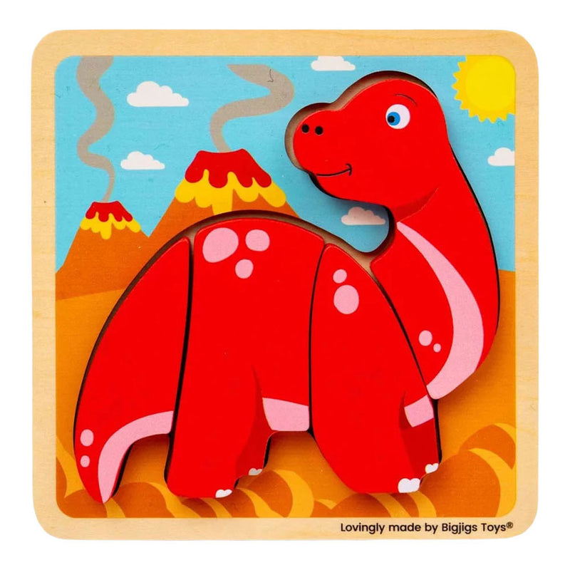 Load image into Gallery viewer, Bigjigs houten vormenpuzzel diplodocus - 4st.
