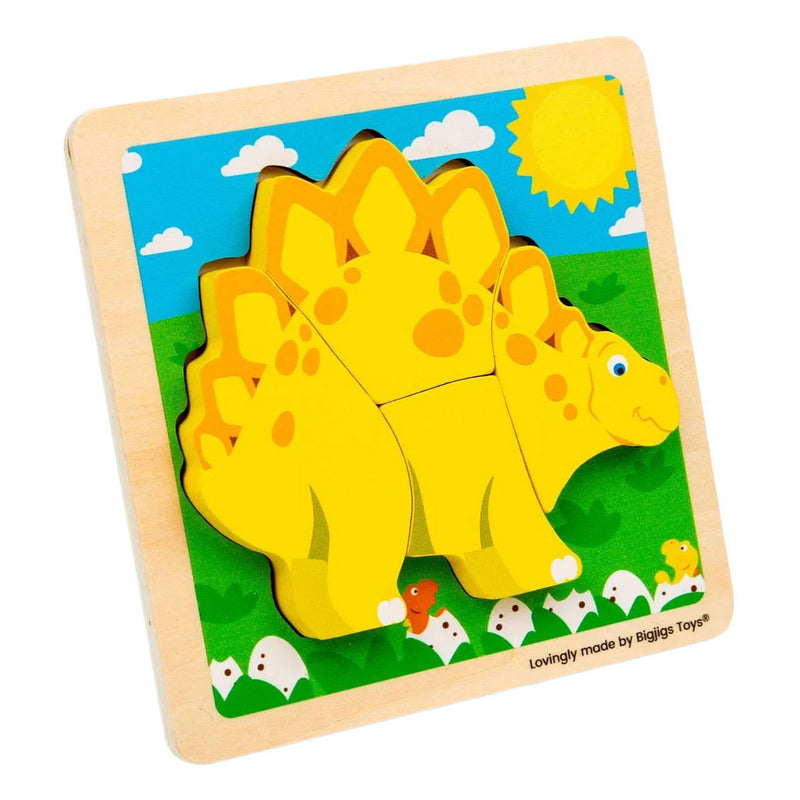 Load image into Gallery viewer, Bigjigs houten vormenpuzzel stegosaurus - 4st.
