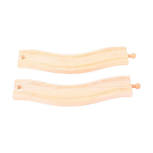 Bigjigs houten rails - bochtige rails - 2st.