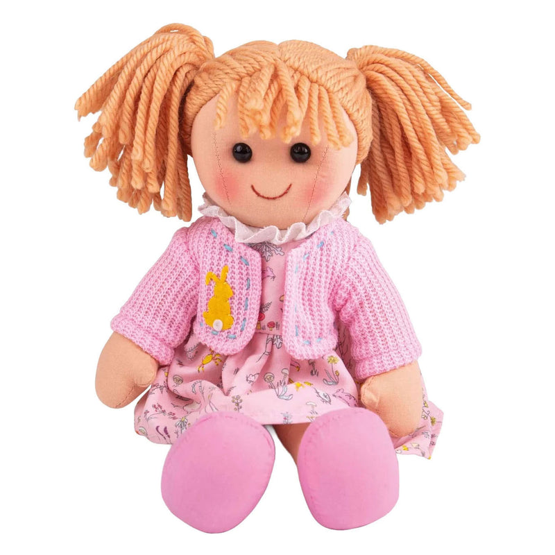 Afbeelding laden in galerijviewer, Bigjigs babypop stoffen pop ella 30cm
