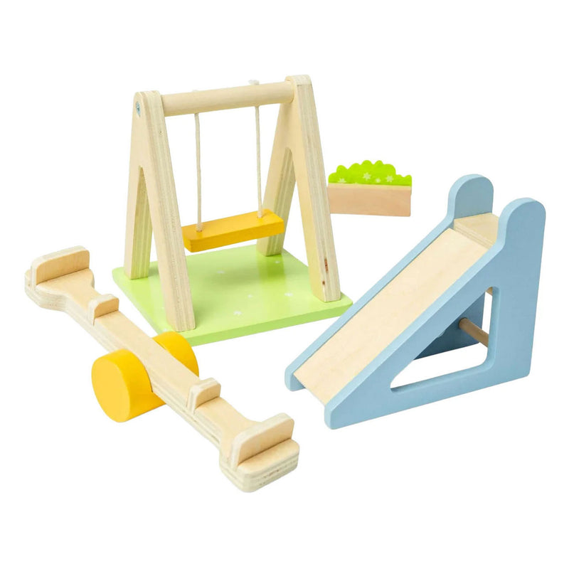 Afbeelding laden in galerijviewer, Bigjigs houten poppenhuis meubels tuinset - 4dlg.
