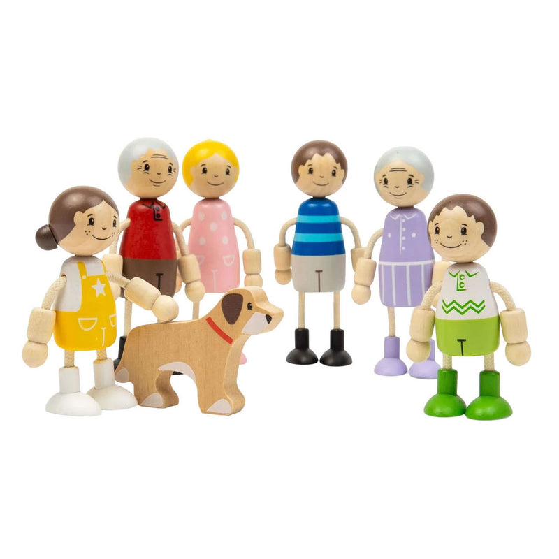 Afbeelding laden in galerijviewer, Bigjigs houten poppenhuis familie poppen fsc duurzaam speelgoed.

