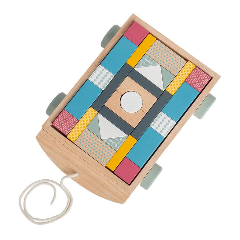 Load image into Gallery viewer, Bigjigs houten blokkenwagen - 29dlg.
