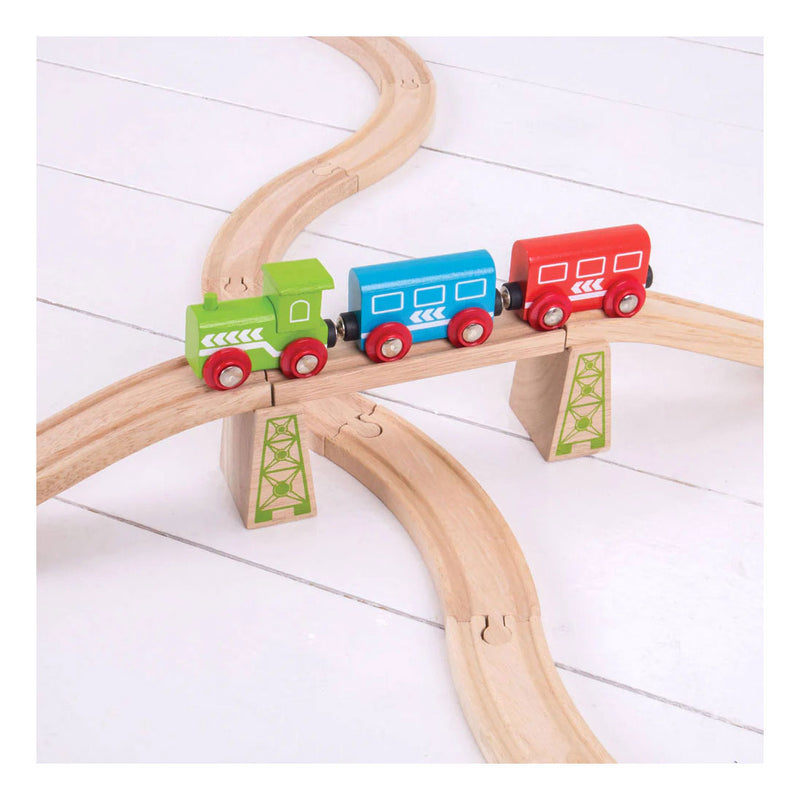 Load image into Gallery viewer, Bigjigs houten rails - brugpilaren - 4dlg.
