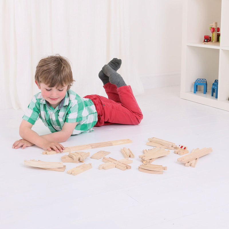 Afbeelding laden in galerijviewer, Bigjigs houten rails uitbreidingsset, 25dlg.
