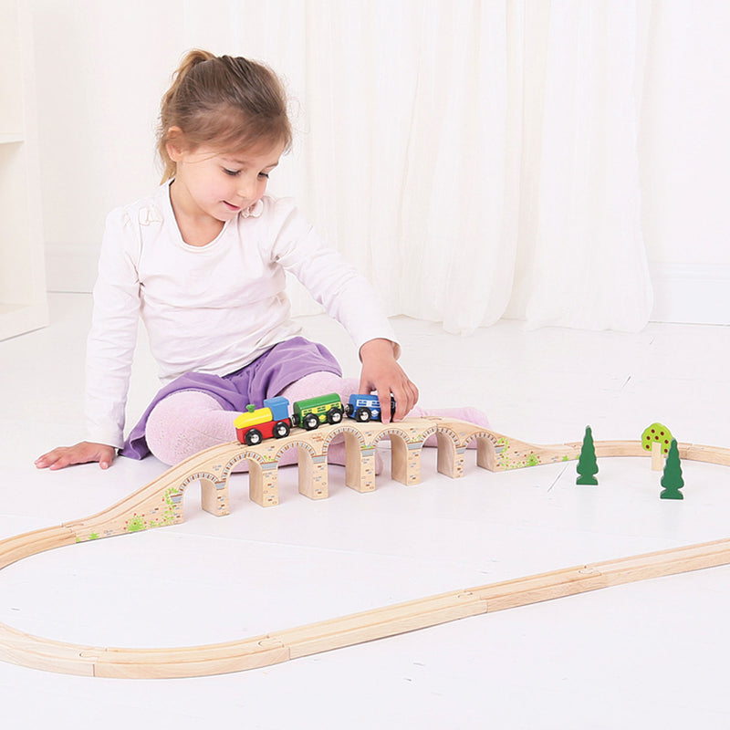 Afbeelding laden in galerijviewer, Bigjigs houten rails - spoorwegviaduct, 3dlg.
