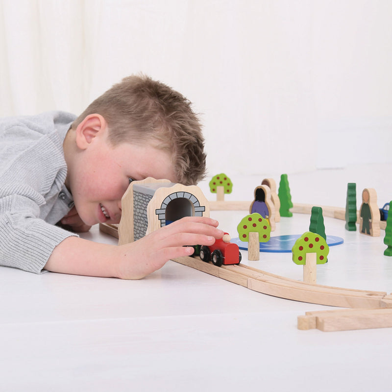 Load image into Gallery viewer, Bigjigs Houten Rails Grijze Tunnel
