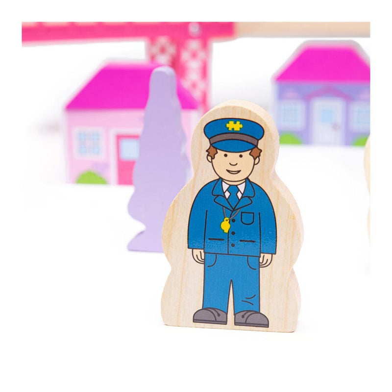 Load image into Gallery viewer, Bigjigs Houten Treinset Stad Roze
