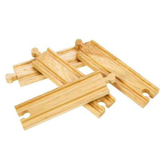 Bigjigs houten rails - recht, 4st.