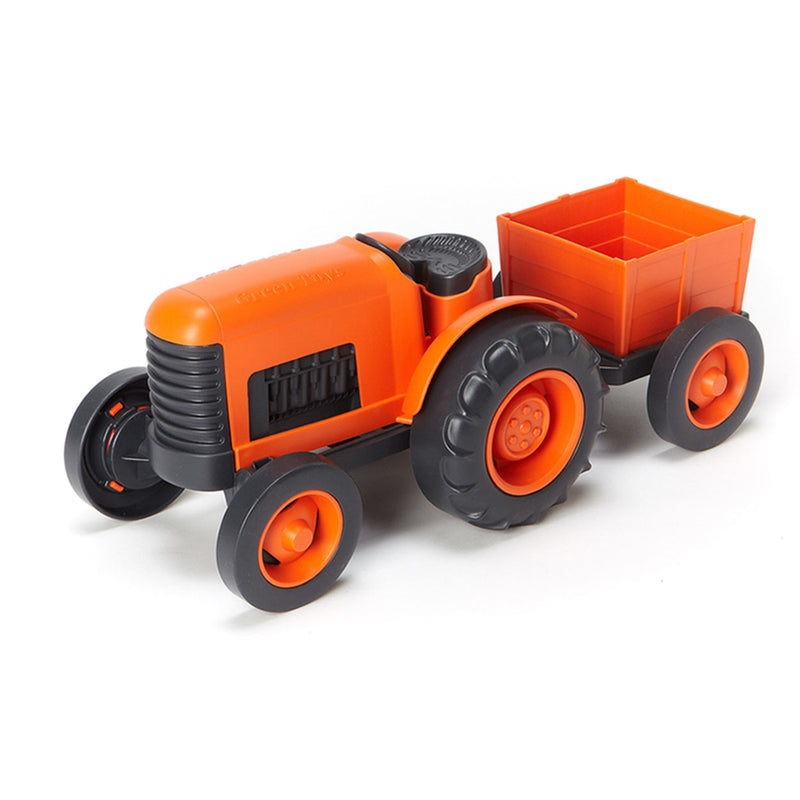 Load image into Gallery viewer, Green toys tractor met aanhangwagen - oranje
