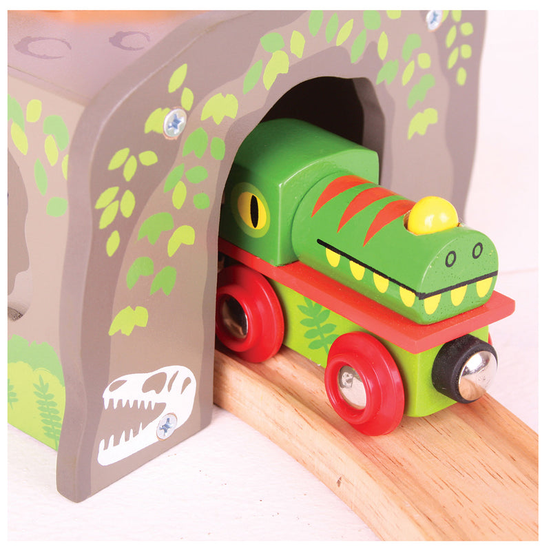 Afbeelding laden in galerijviewer, Bigjigs houten t-rex tunnel

