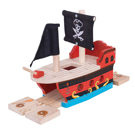 Bigjigs houten rails - piratenschip