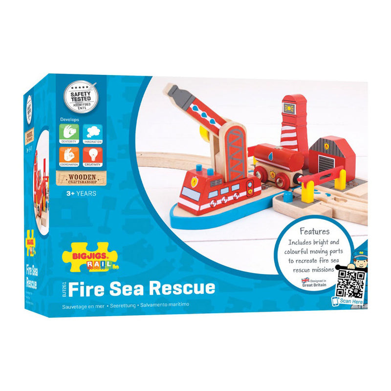 Load image into Gallery viewer, Bigjigs Houten Rails Brandweerhaven
