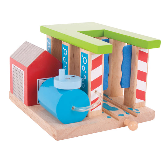 Bigjigs houten rails - wasstraat voor treinen