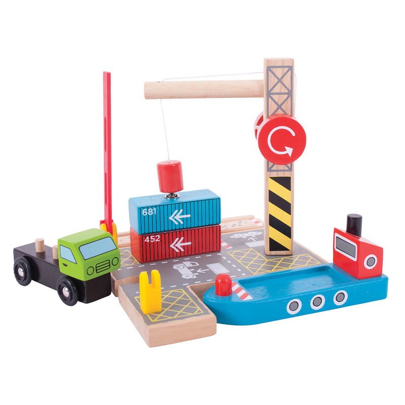 Load image into Gallery viewer, Bigjigs houten rails - container scheepswerf
