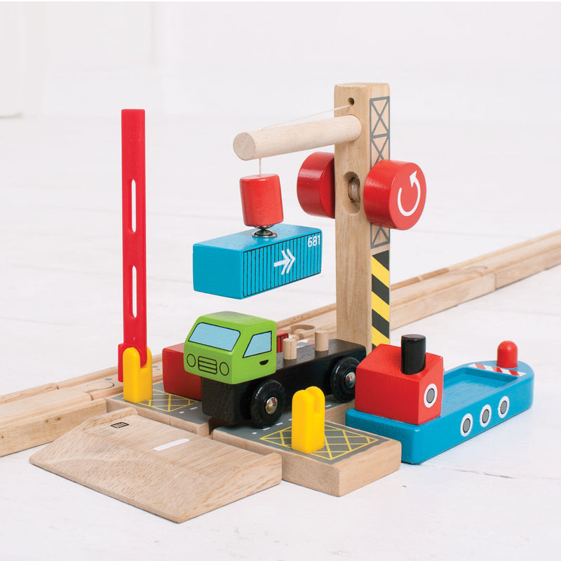 Load image into Gallery viewer, Bigjigs houten rails - container scheepswerf
