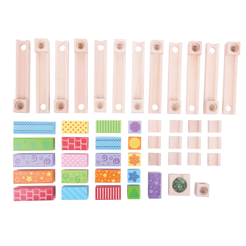 ギャラリービューアに画像をロードする, Bigjigs houten knikkerbaan - - 53-delig
