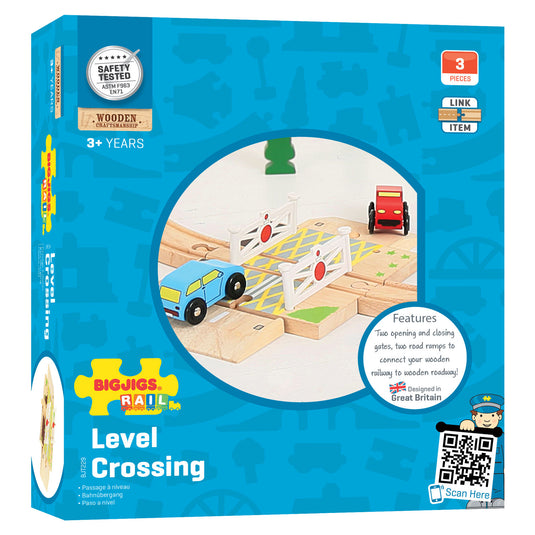 Bigjigs houten rails - spoorwegovergang