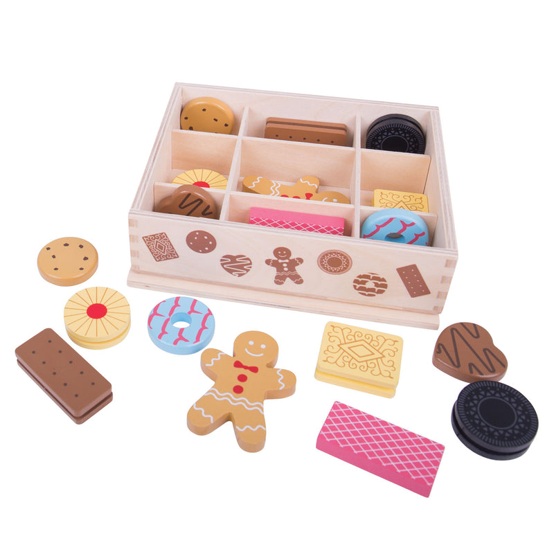 Load image into Gallery viewer, Bigjigs houten kistje met koekjes
