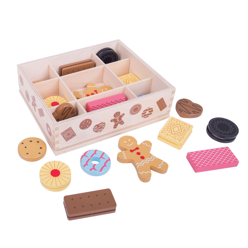Load image into Gallery viewer, Bigjigs houten kistje met koekjes
