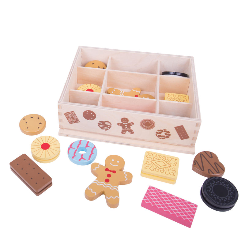Load image into Gallery viewer, Bigjigs houten kistje met koekjes
